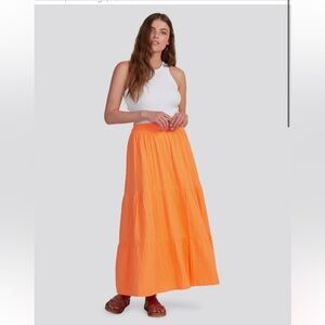 Cotton Gauze Smocked Maxi Skirt - Salmon
